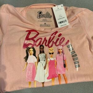 NWT Carters Barbie and Friends Pink T shirt All dressed up for the Holidays.